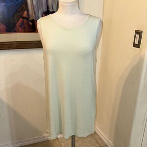 Eileen Fisher Sleeveless Light Green Long Tank Top/Tunic Size Medium
